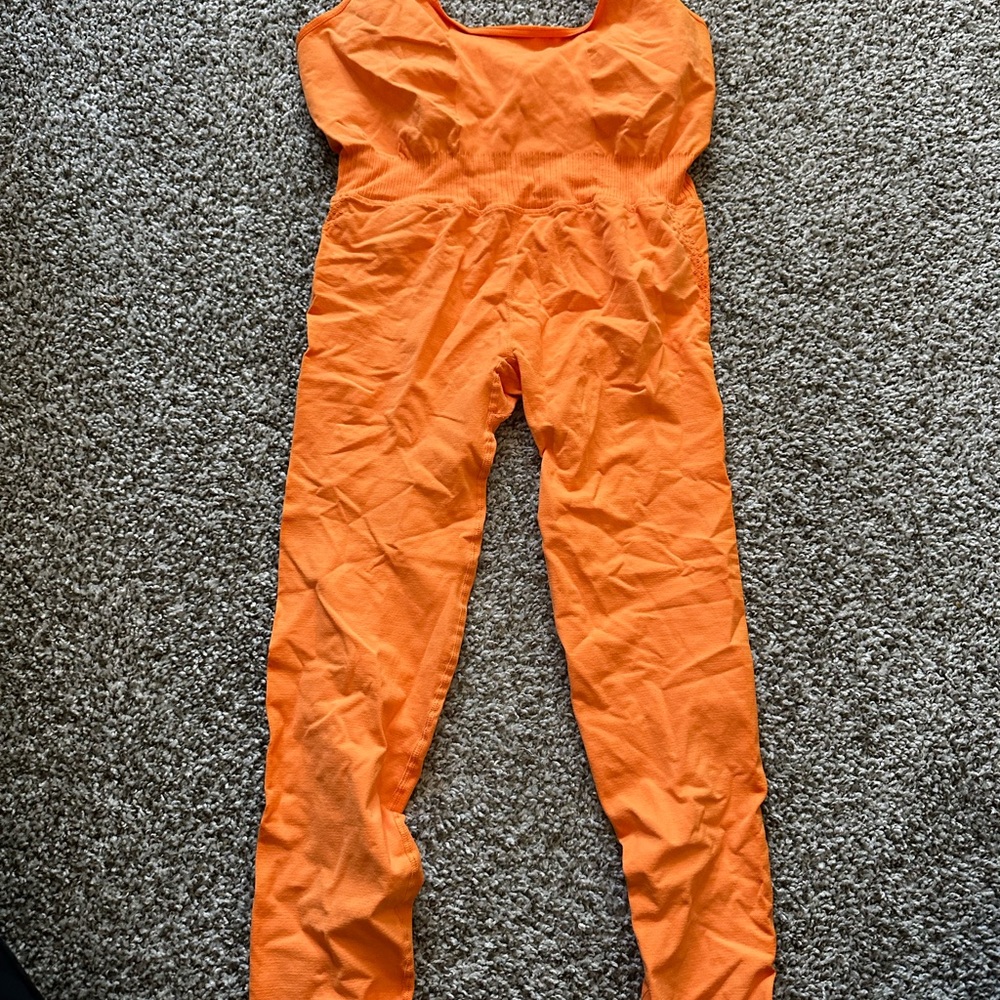 Free People Orange Jumpsuit